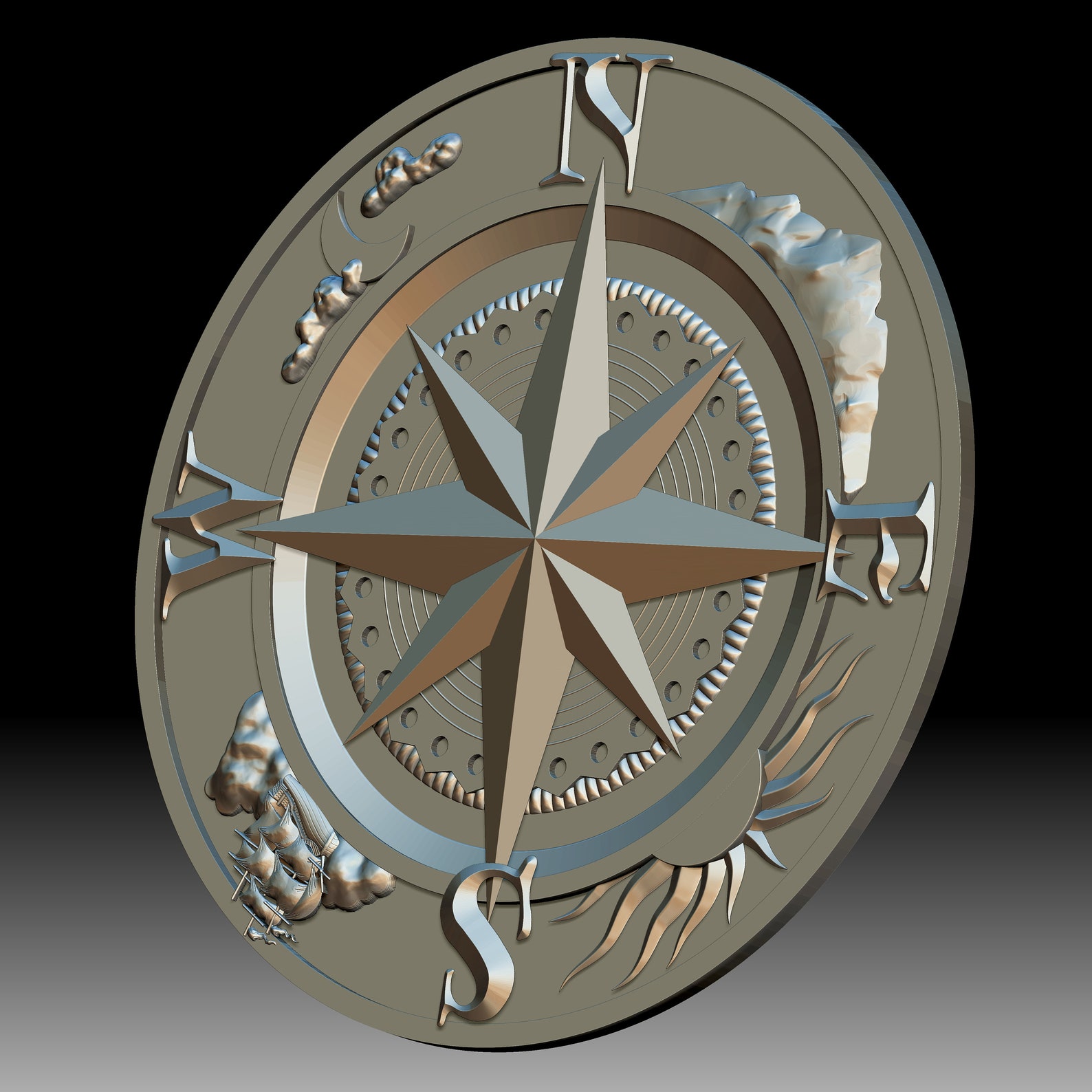 3D Model Stl and Grayscale for Laser and CNC Milling Machines - Compass ...