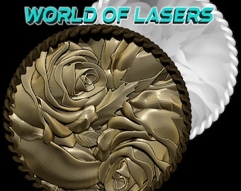 Modelo 3D Stl y Escala de Grises para fresadoras Láser y CNC - Rose v1