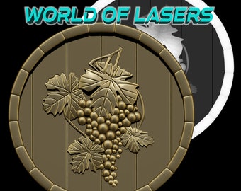 Modelo 3D Stl y Escala de Grises para fresadoras Láser y CNC - Uvas