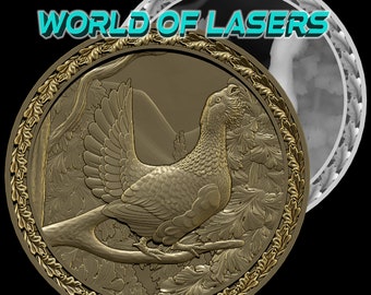 Modelo 3D Stl y Escala de Grises para fresadoras Láser y CNC - Urogallo