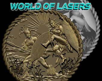 Modelo 3D Stl y Escala de Grises para fresadoras Láser y CNC - Ronda África v1