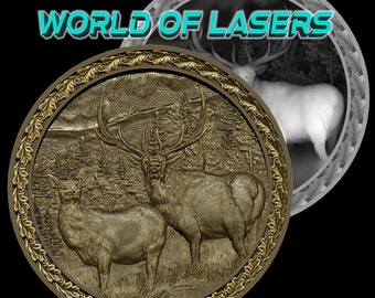 Modelo 3D Stl y Escala de Grises para fresadoras Láser y CNC - Familia Deers