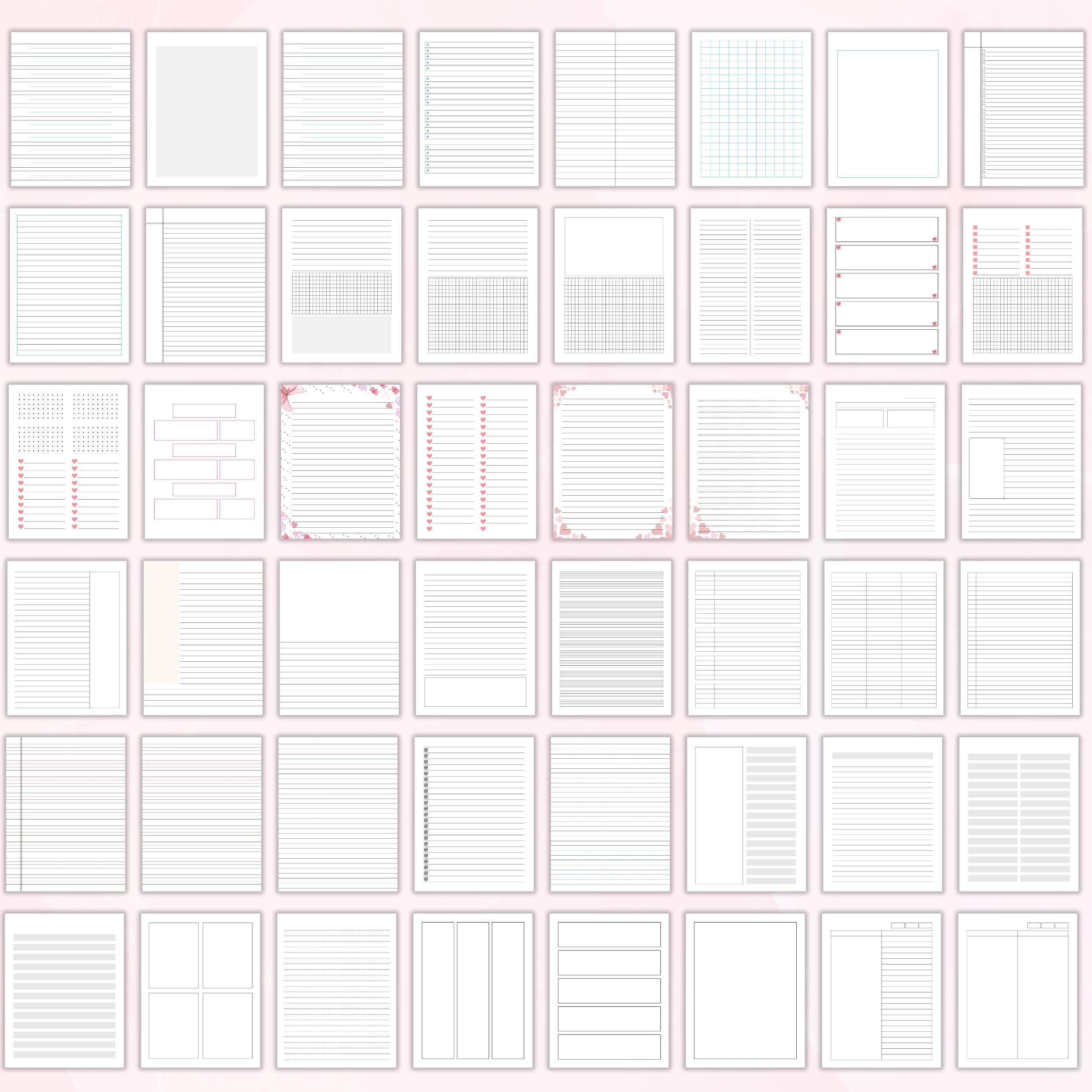 110+ Digital Notebook Pages Bundle: Lined Paper, Goodnotes, Notability ...