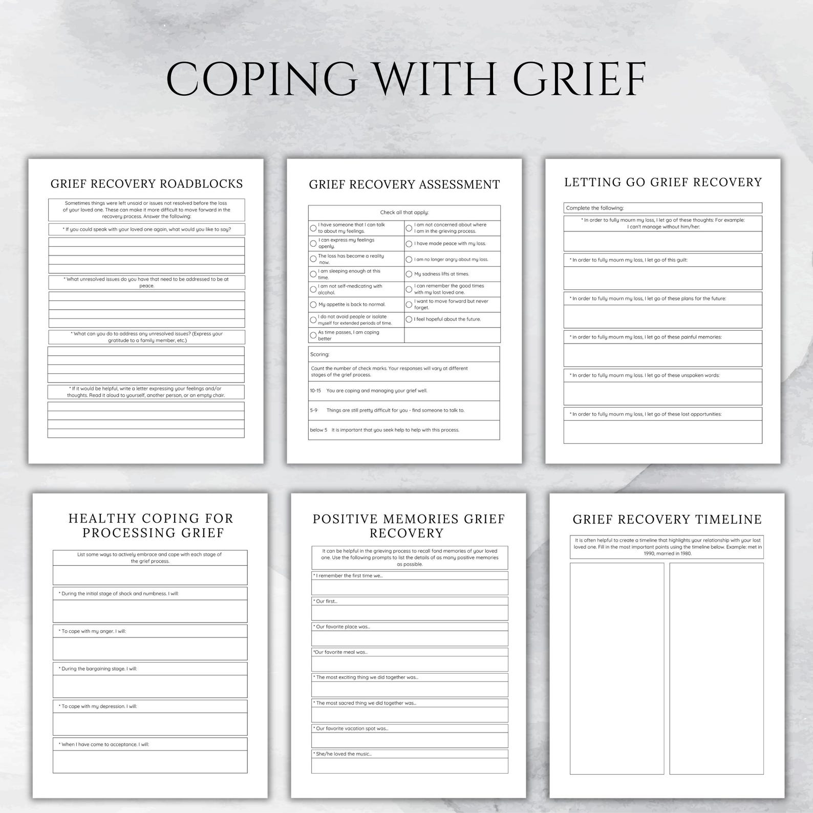 Editable Grief Therapy Journal: Coping With Loss (digital Download) - Etsy