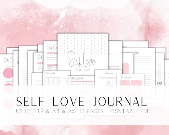 Self Love Journal Workbook Planner Self Love Worksheets Mental Health Self Confidence Wellness Printable Binder Inserts