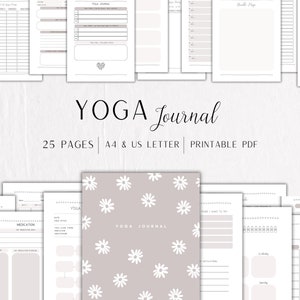 Yoga Journal | Yoga poses planner | Printable Yoga tracker | Wellness Planner | Monthly Yoga Planner | Digital Fitness Planner