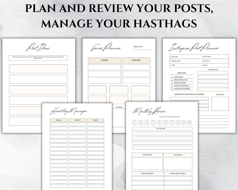 EDITABLE Social Media Planner Instagram Planner Facebook Linkedin ...