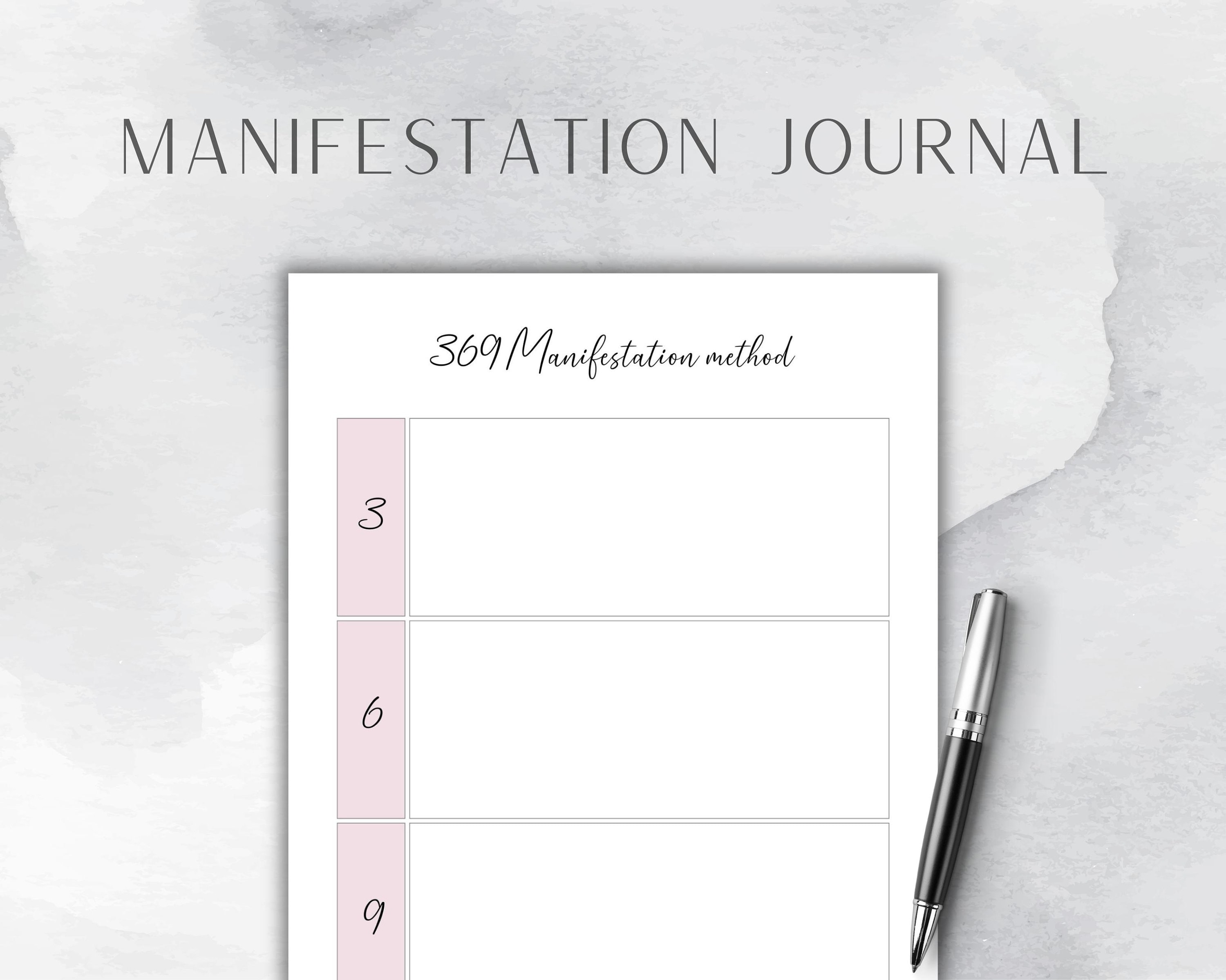 EDITABLE Manifestation Journal Gratitude Positive Habits Reflection Self-talk Self Care 369 ...