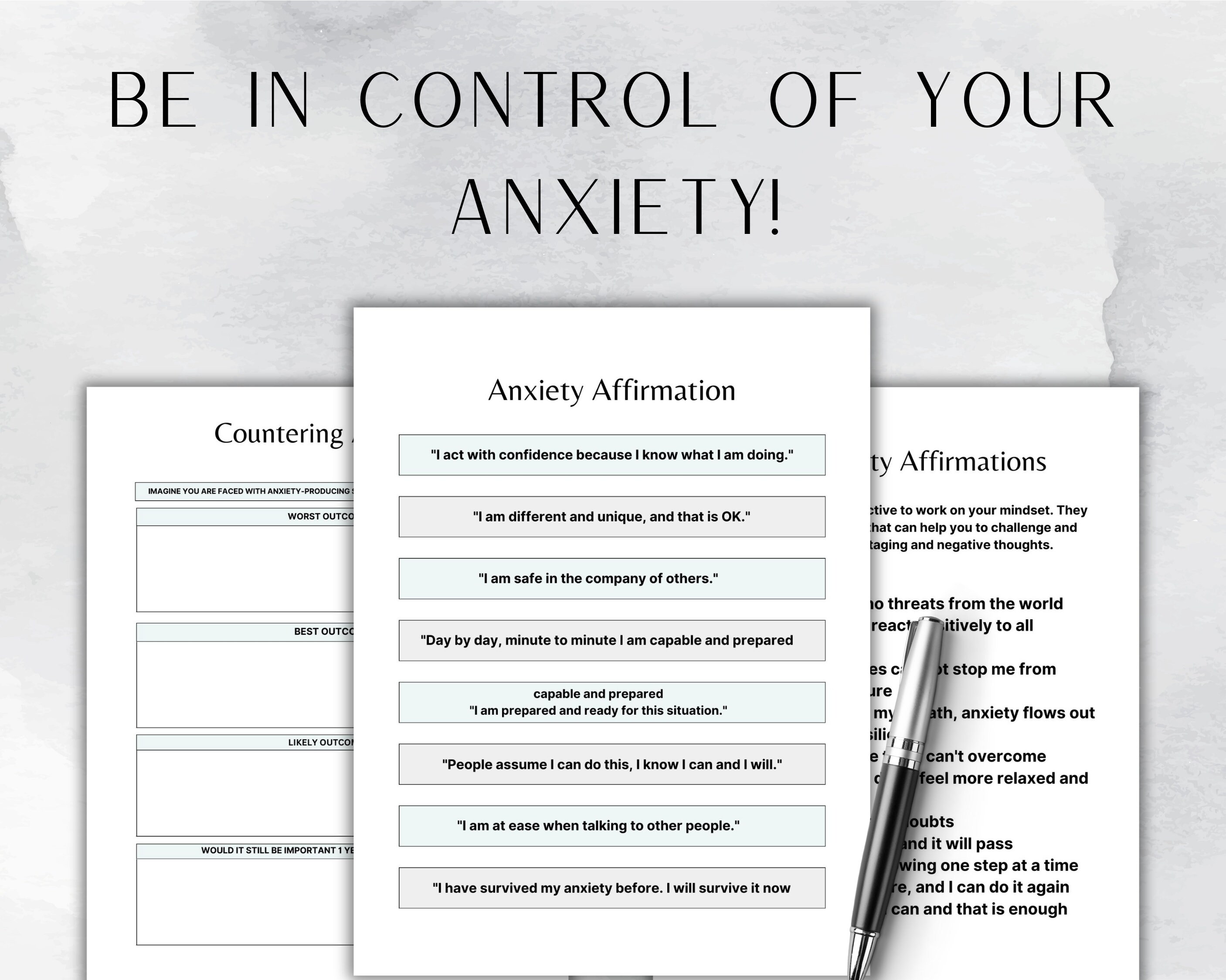 EDITABLE Mental Health & Anxiety Planner Journal Templates Printable ...