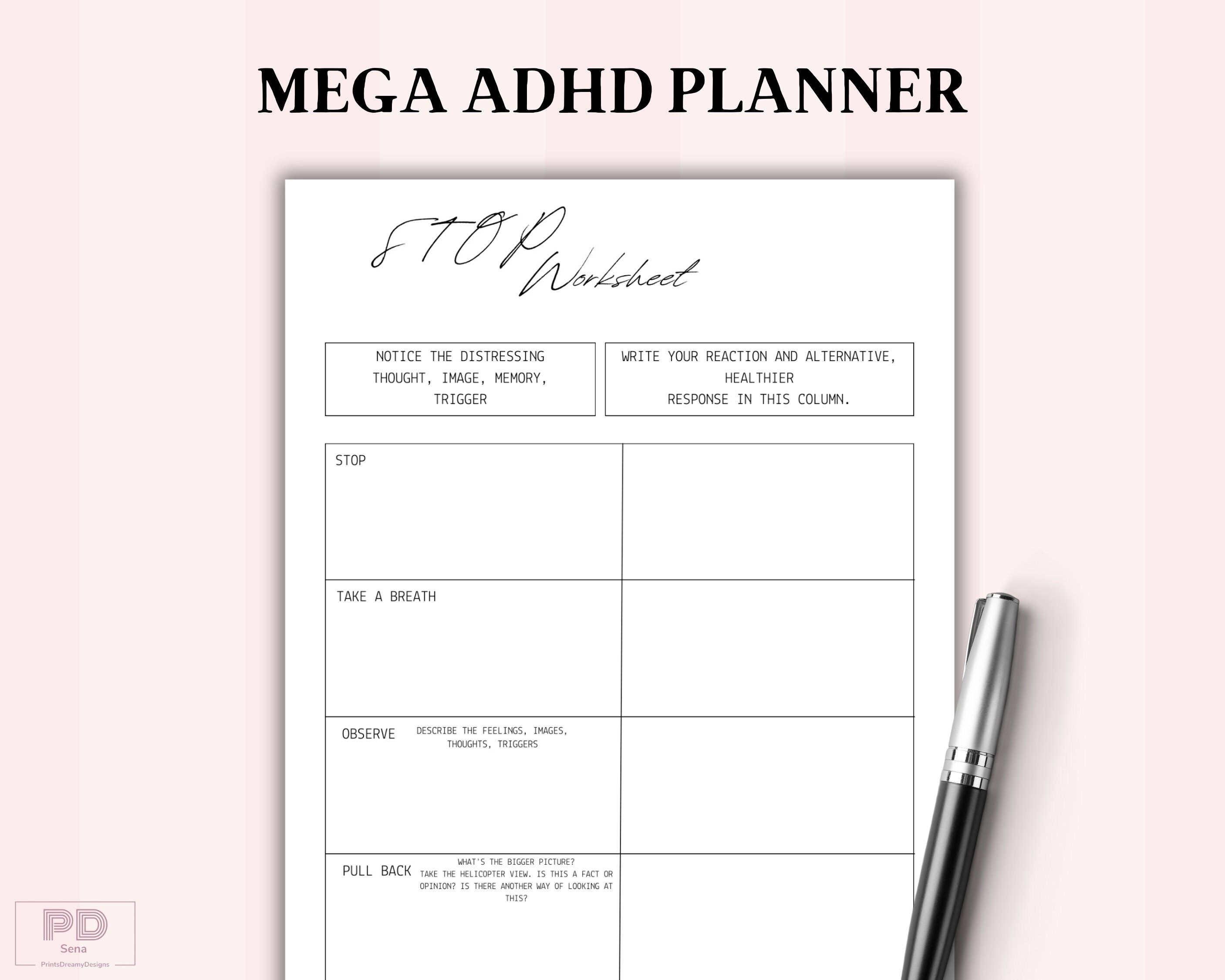 ADHD Mega Planner Adult Productivity Life Planner A4 A5 US Letter Size ...