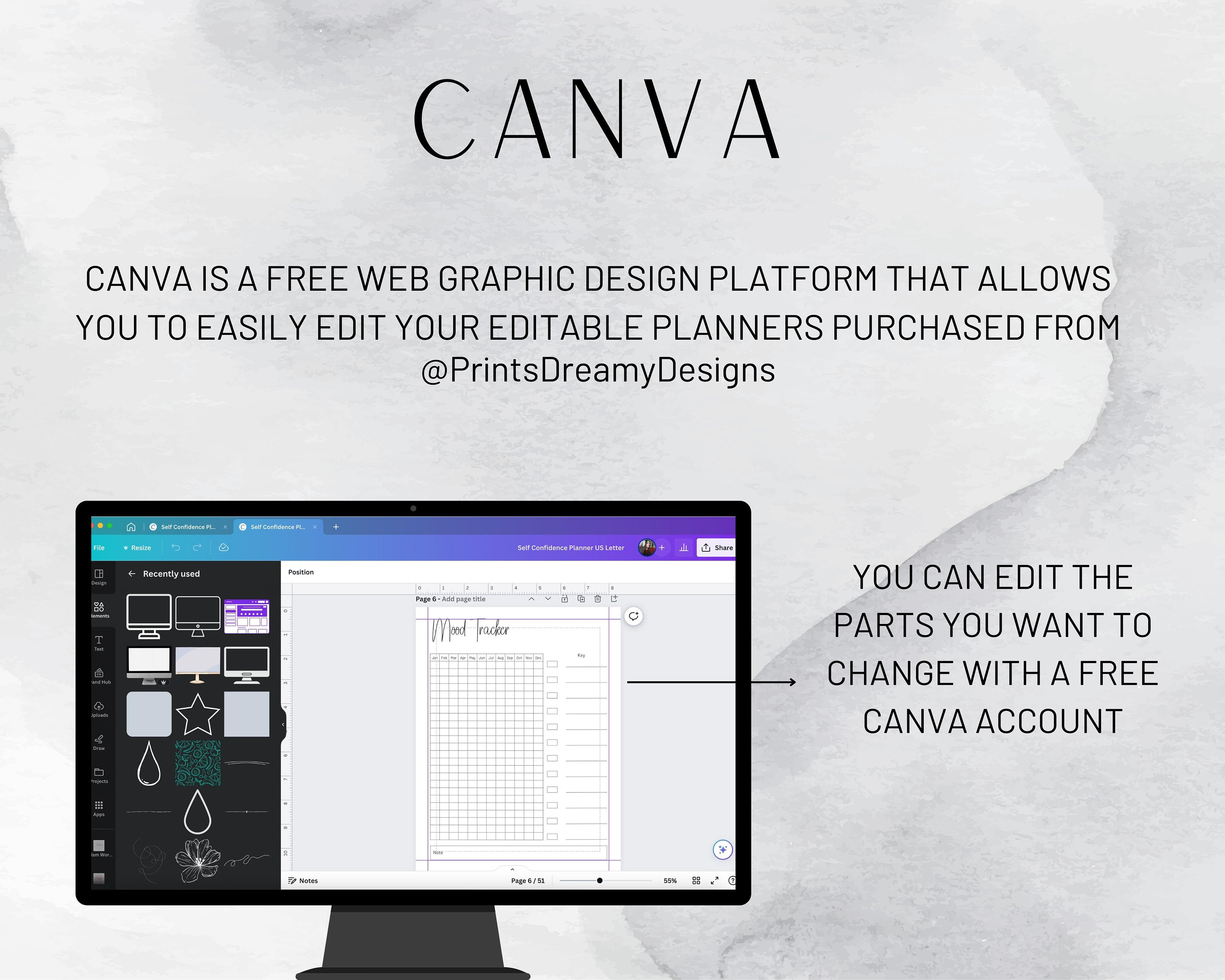 EDITABLE Self Confidence Planner Templates Canva Self Love Planner Self ...