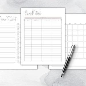 EDITABLE Student Planner Templates Study Journal Workbook Worksheets ...