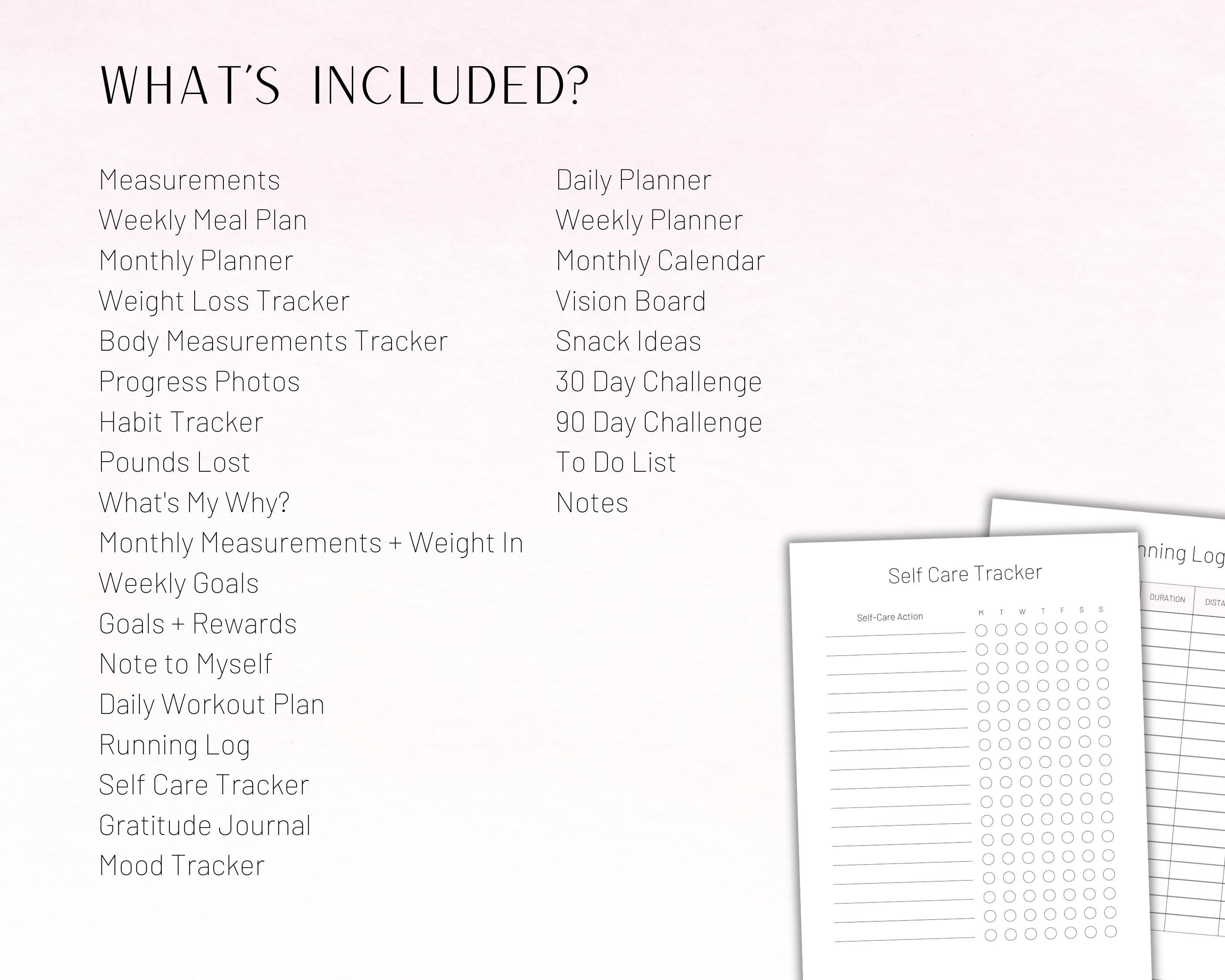 EDITABLE Weight Loss Planner Canva Weight Control Planner Tracker ...