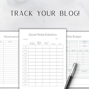 EDITABLE Blogger Planner Blog Planner PDF Digital Blogging Budget ...