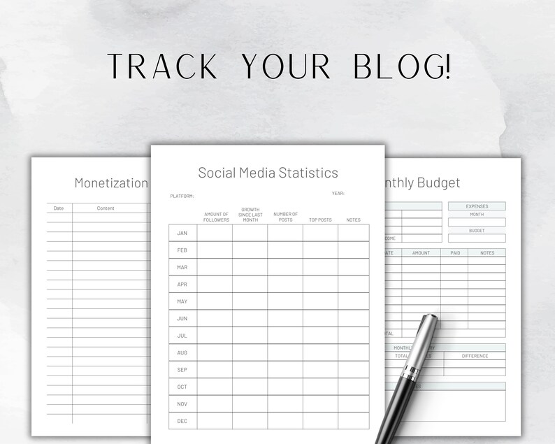 EDITABLE Blogger Planner Blog Planner PDF Digital Blogging Budget ...