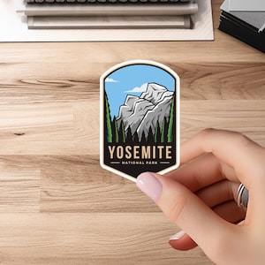 Yosemite National Park Badge Stickers | Laptop, Water bottle, Luggage, Locker | Passport Colors | US National Park Decal, Waterproof
