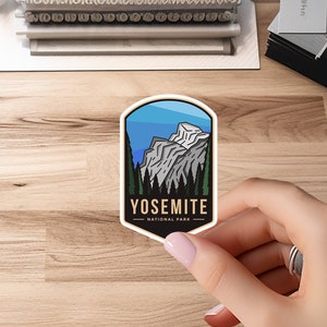 Yosemite National Park Badge Stickers | Laptop, Water bottle, Luggage, Locker | Passport Colors | US National Park Decal, Waterproof