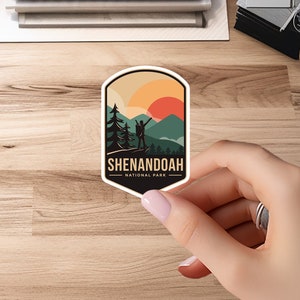 Shenandoah National Park Badge Stickers | Laptop, Water bottle, Luggage, Locker | Passport Colors | US National Park Decal, Waterproof
