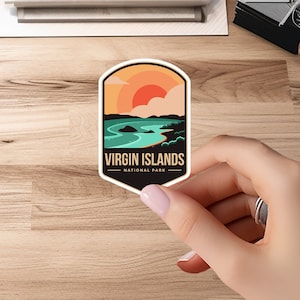 Virgin Islands National Park Badge Stickers | Laptop, Water bottle, Luggage, Locker | Passport Colors | US National Park Decal, Waterproof
