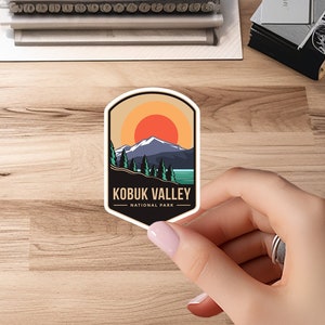 Kobuk Valley National Park Badge Stickers | Laptop, Water bottle, Luggage, Locker | Passport Colors | US National Park Decal, Waterproof
