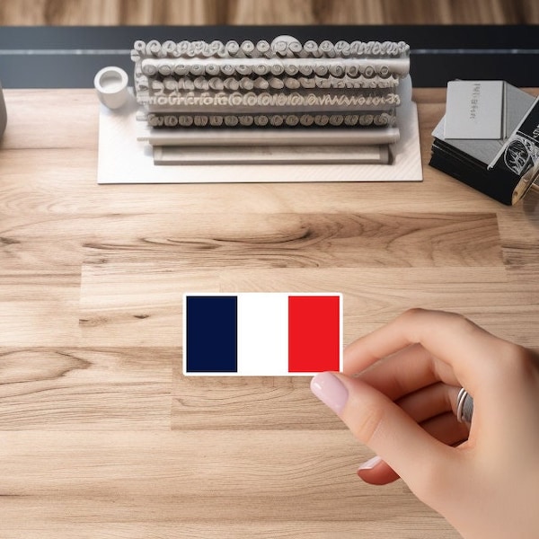 French Flag Sticker, France Flag, Car Window Decal, Bumper Sticker, Water Bottle, Tumbler, Tablet, Laptop, Waterproof, Vinyl