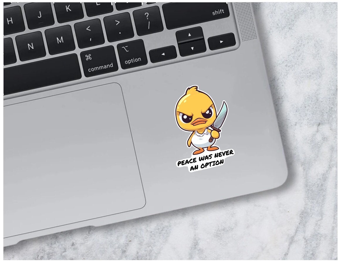 Peace Was Never An Option | Laptop, Water bottle, Luggage, Locker | Gift Funny Humor Pandemic |  | Meme Sticker | Funny Sticker | Vinyl