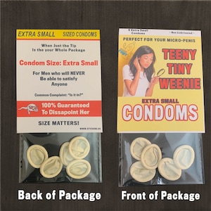 Extra Small Condoms | Micro Small Mini Condoms | Teeny Tiny Weenie | Gag Gift Joke Christmas Stocking Stuffer White Elephant Party Birthday