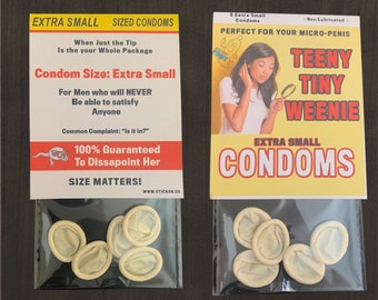 Extra Small Condoms | Micro Small Mini Condoms | Teeny Tiny Weenie | Gag Gift Joke Christmas Stocking Stuffer White Elephant Party Birthday