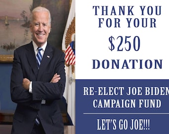 Prank Postcard | Joe Biden Re-Election Campaign Fund Donation | Prank Practical Joke Revenge | 100% Anonymous | Sent Directly To Your Victim
