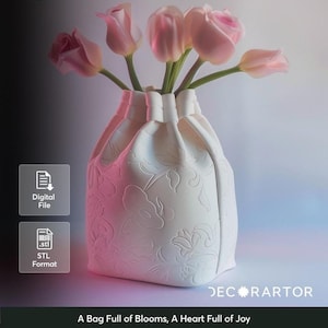 フラワーポーチ花瓶 – モダンな室内装飾 – 3D 印刷可能なモデル | デジタル STL ファイル | 自宅で印刷するための即時ダウンロード