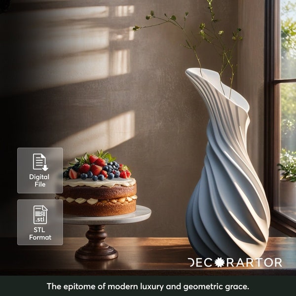 Jarrón Livigno – Decoración moderna del hogar – Modelo imprimible en 3D / Archivo STL digital / Descarga instantánea para impresión en el hogar