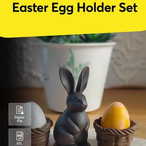 Easter Egg Holder Set – Modern Home Decor – 3D Printable Model | Digital STL File | Instant Download for Home Printing