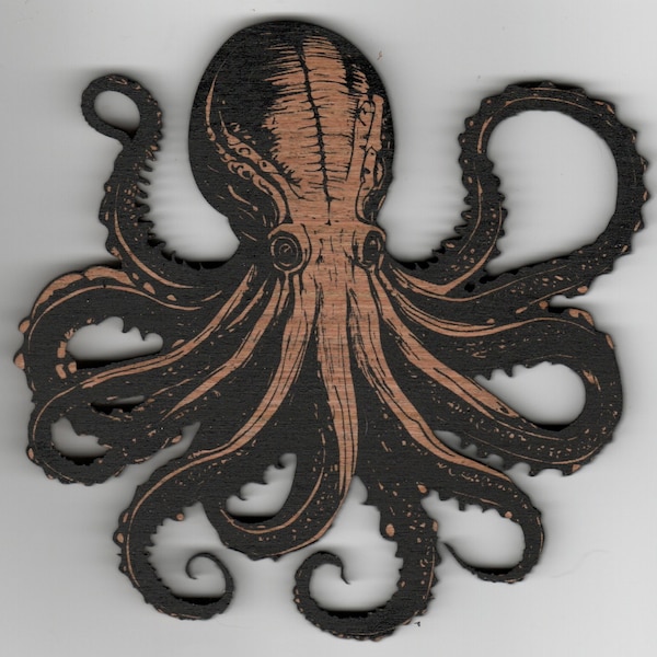 Mythical Kraken Cutout, UPDATED! Wooden Octopus, Nautical Crafting Supplies, DIY Wall Art, Sea Monster Decor, Ocean Legends, Pirate