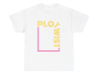 Plot Twist T-Shirt | Retro Pink & Gelb Block-Text