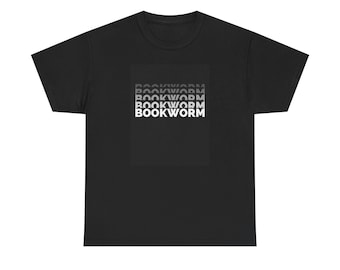 Bookworm Repeat Text Tee | Graphic Book Lover Shirt