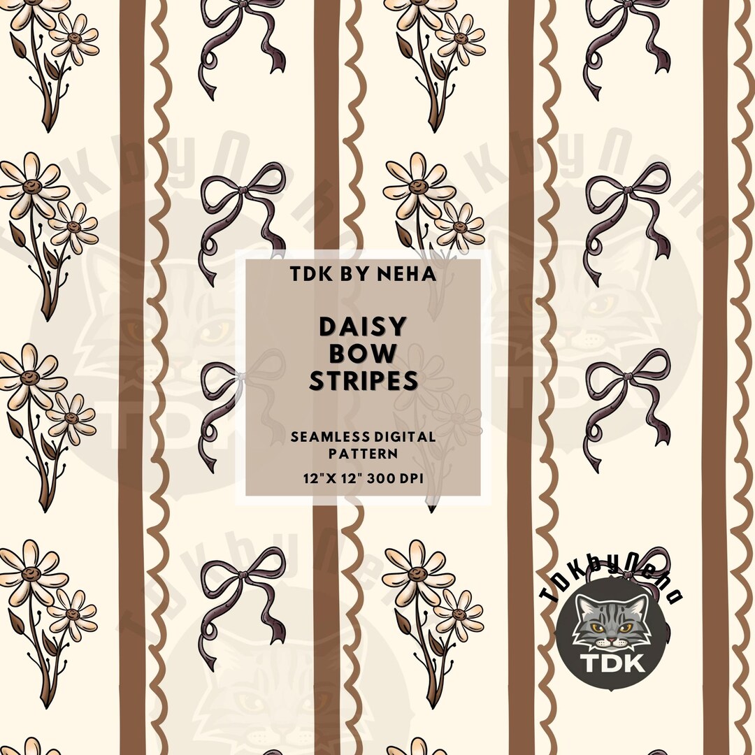 Fall Boho Coquette Bow Seamless Pattern Digital Paper for Fabric ...