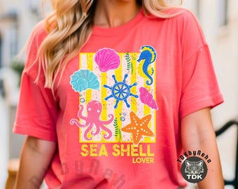 Seashell Png, Coastal png, Beach Shirt Design, Under Sea Png, Summer Sublimation Design, Beach Png, Starfish png, Summer png, Ocean png