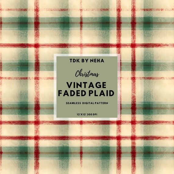 Vintage Noël à carreaux rouge et vert sans couture, papier