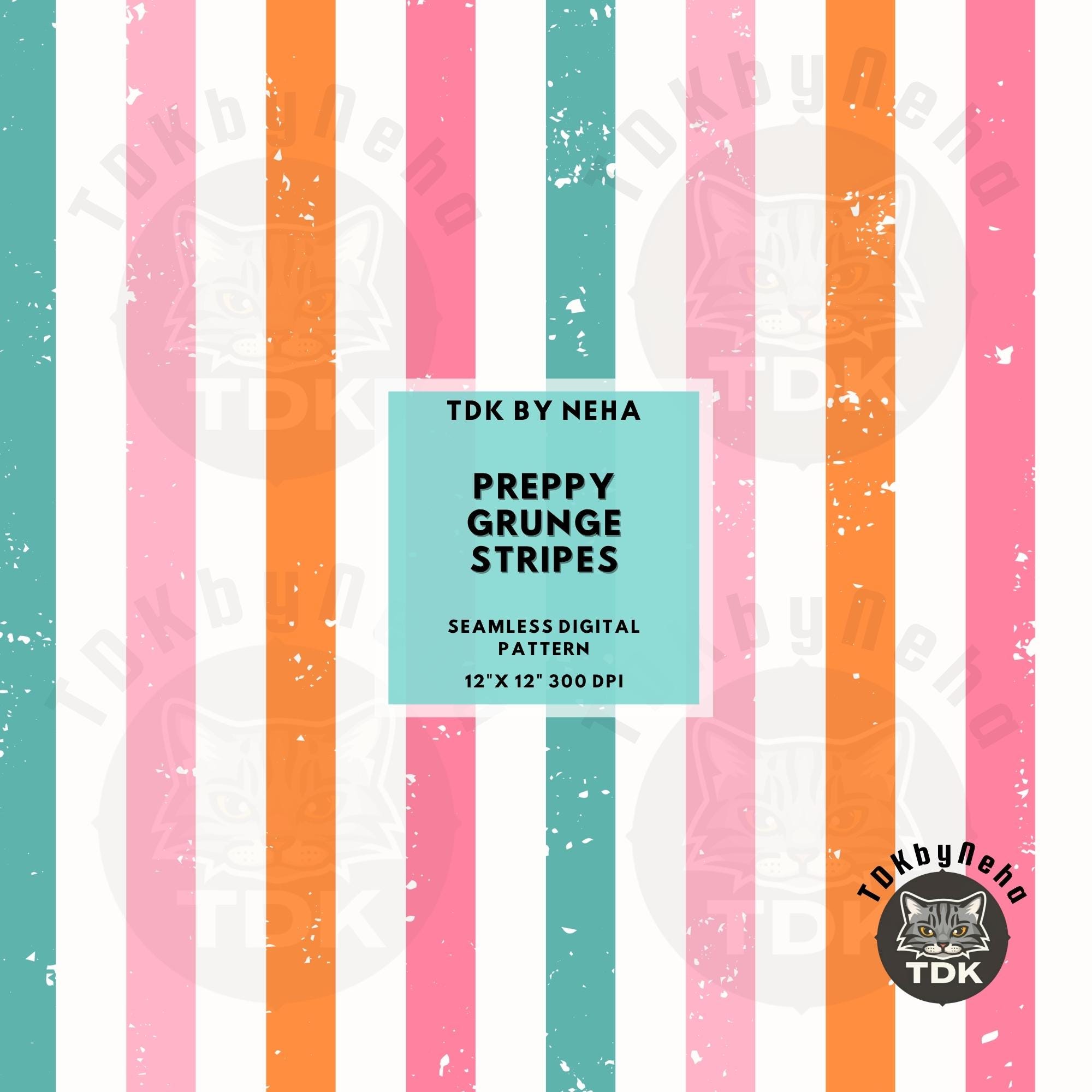 Bright Summer Grunge Stripes Seamless Pattern Digital Paper for Fabric ...