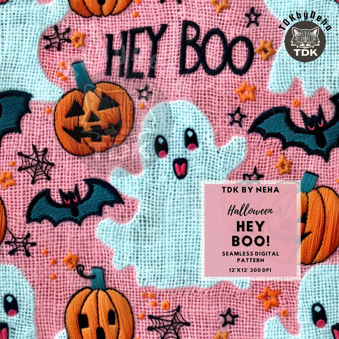 Pink Boo Printable Spooky Textured Pink Boo Seamless Pattern Repeat for Fabric Print ...