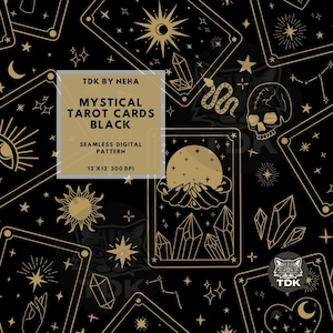 Carte de tarot céleste mystique, motif transparent, papier numérique pour impression sur tissu, sorcellerie, soleil, lune, étoile, zodiaque, sans couture, répétition, sublimation, conception