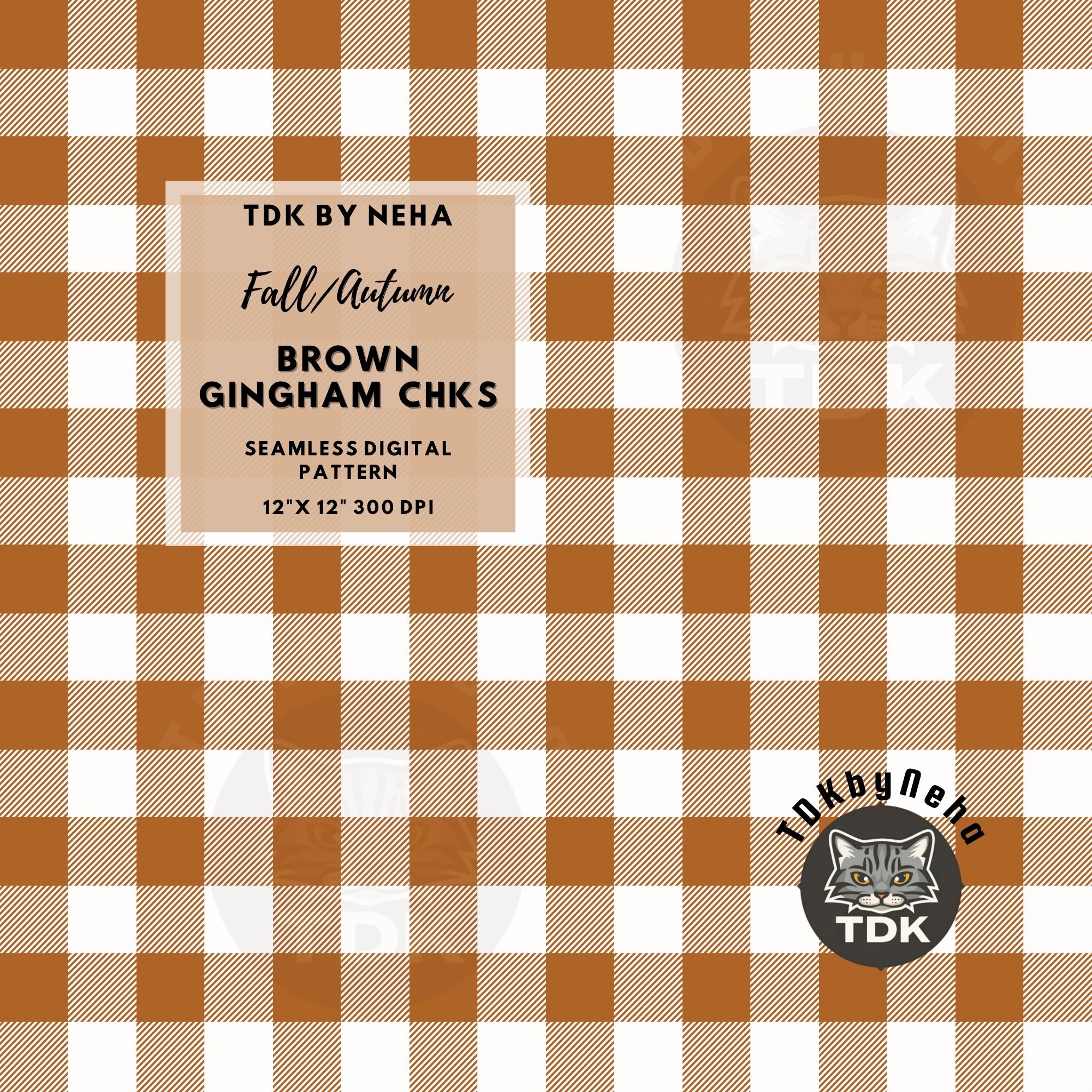 Neutral Fall Checkered Gingham Seamless Pattern Digital Paper for ...