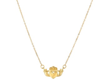 Claddagh Symbol 14K Gold Pendant Necklace