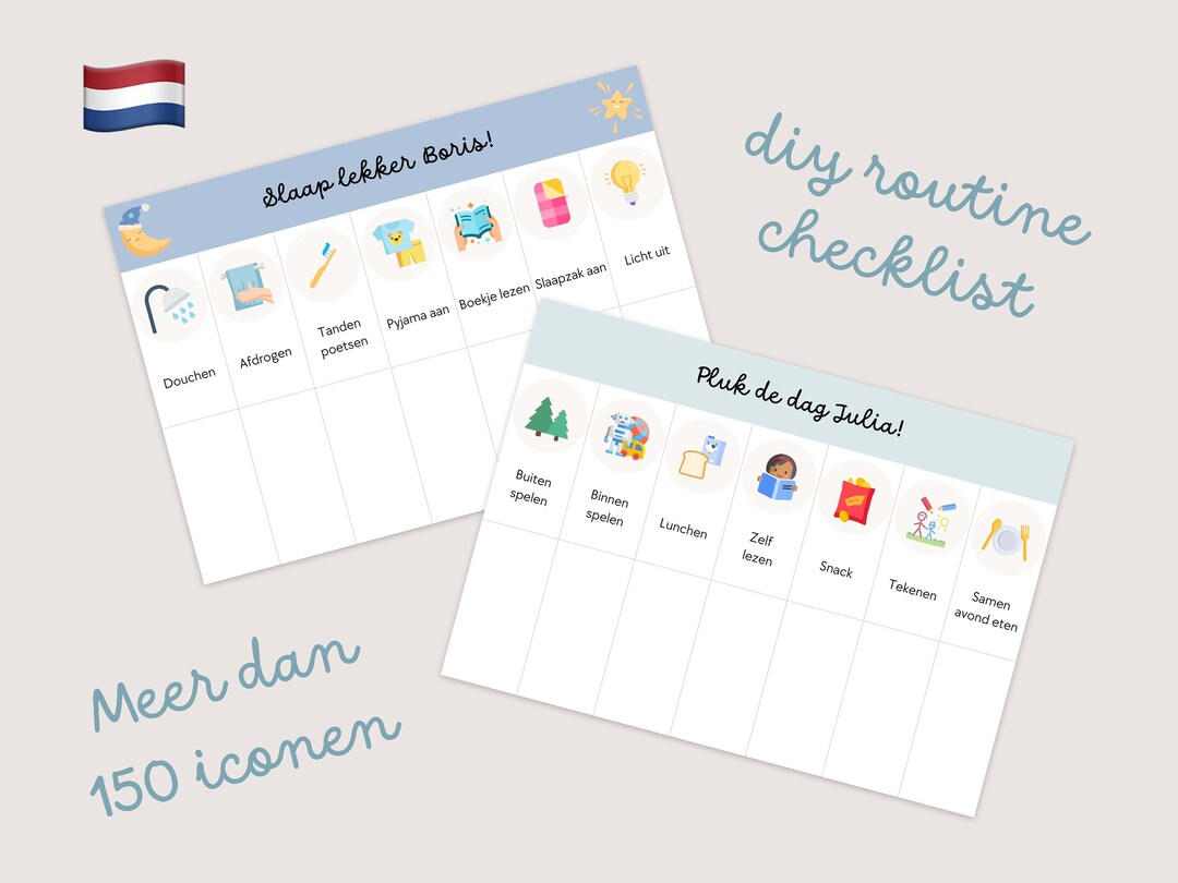 Dutch Routine Planner | 150 Icons | DIY Printable Digital Download ...
