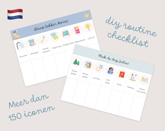 Dutch Routine Planner: Visual Schedule with 150 Icons (DIY Digital Download)
