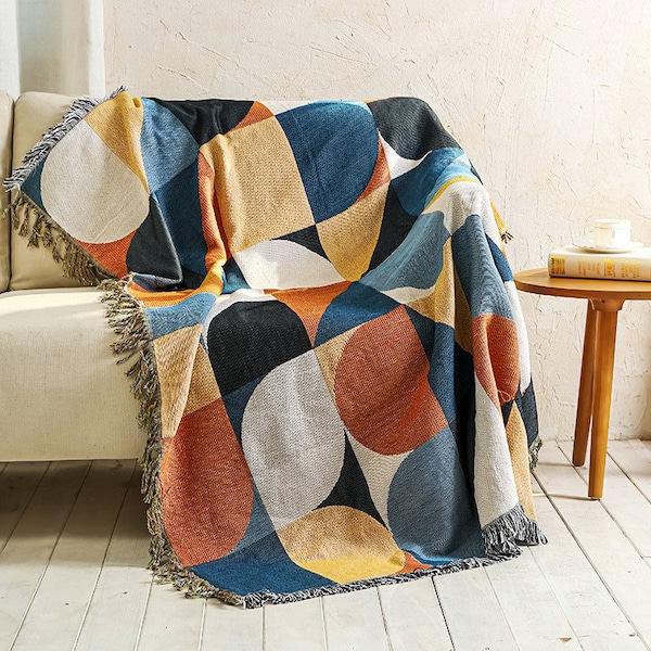 Blue Pattern Throw Blanket Etsy