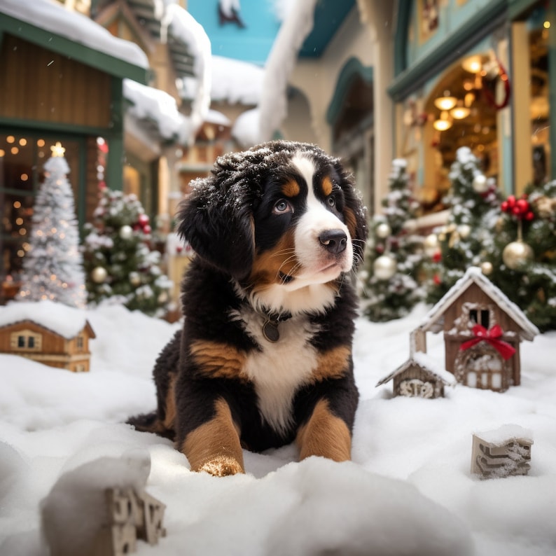 Premium AI Image | Bernese Mountain Dog Logo Flat Vector Cartoon Mascot