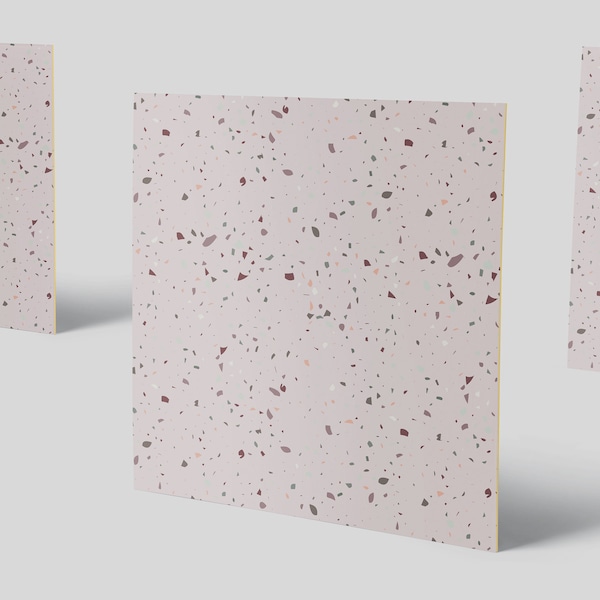 Stoffig roze terrazzo vinyl tegelstickers 030 - DIY uw keuken- en badkamertegels - gemakkelijk te pellen en te plakken