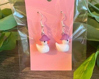 Ducky duck earrings WITH HATS
