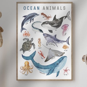 Montessori Posters, Nursery Wall Art, Educational Wall Art, Classroom Posters, Animal Poster, Marine Poster, Arctic, Woodland, Farm Animals